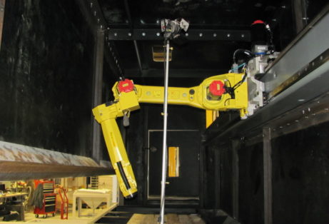 Custom Robot-On-Rail Blasting and Shot Peening System for Aerospace Industry